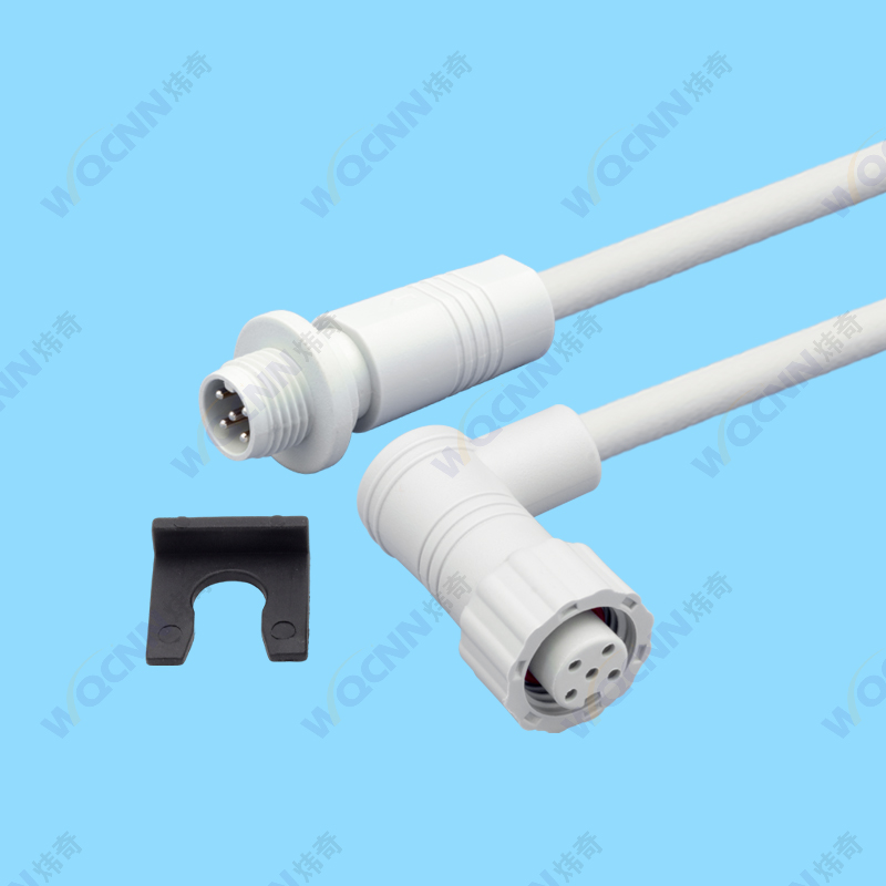 WQ-108公,125母 M10-5P防水插頭(塑膠螺帽)