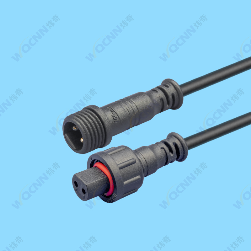 WQ-136公,137母M12-2P防水插頭 (1.5公端）