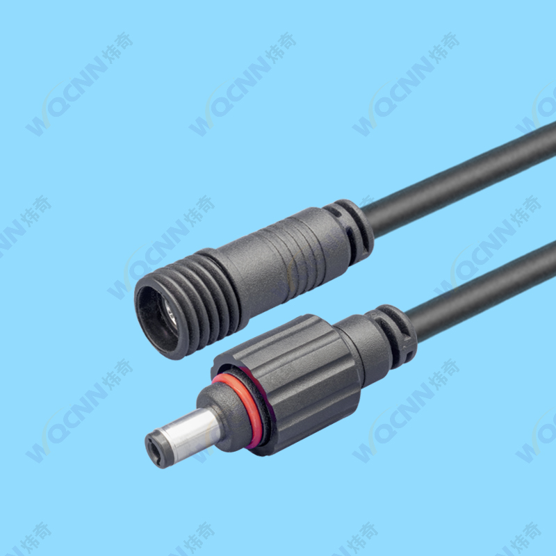 WQ-220母 221公 DC5521-25 8.0防水插頭(帶網(wǎng)尾)