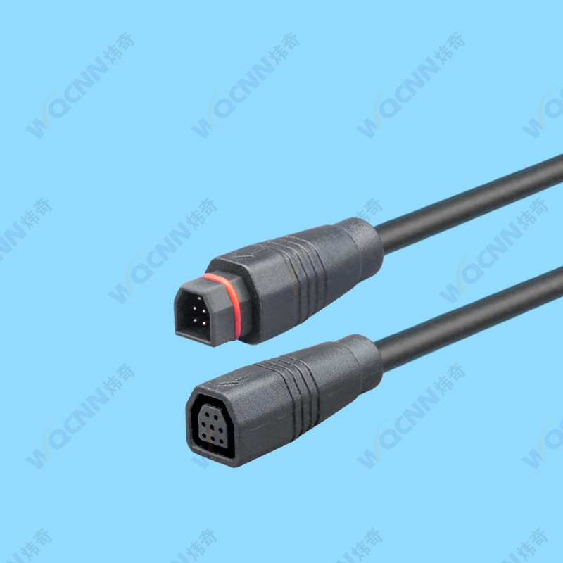 WQ-223公,224母 mini-8P方形防水插頭